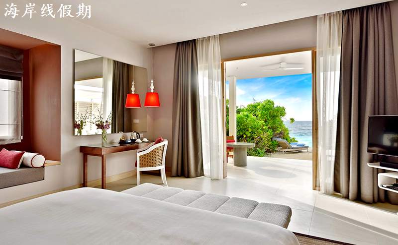 房型内部设施图片参考，如无边泳池与电视及音响， Beach villa-海滩别墅 maldievs(迪加尼|戴加利岛 Dhigali Maldives) 